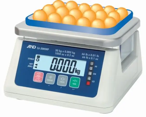 Click Here To Enlarge This Photo Of A&D SJ-WP SERIES WATERPROOF FOOD PROCESSING SCALE
